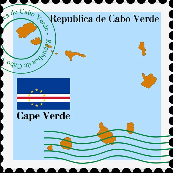 Cape Verde Gelen Giden Posta — Stok Vektör