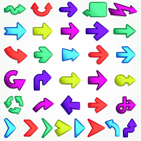 Flechas Vectoriales Conjunto Signo Gráfico Ilustración — Vector de stock