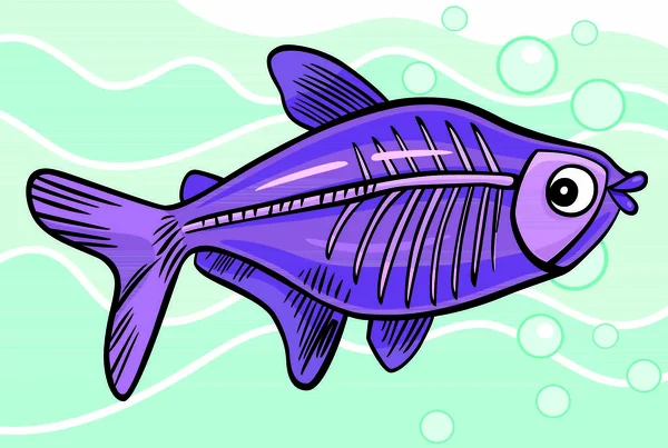 Εικονογράφηση Κινουμένων Σχεδίων Των Ψαριών Ακτίνων — Διανυσματικό Αρχείο