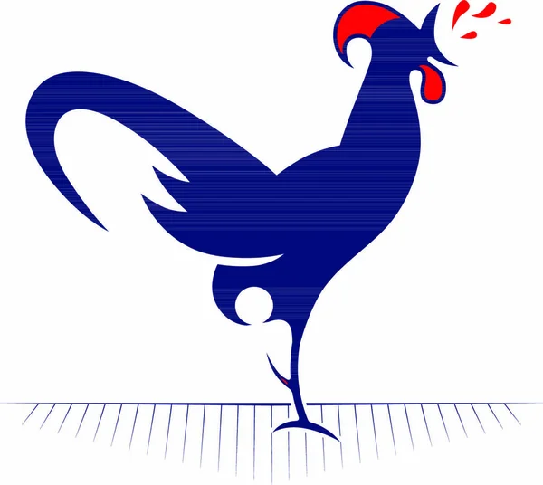 Cartoon Style Rooster Redneck Icon — Stock Vector