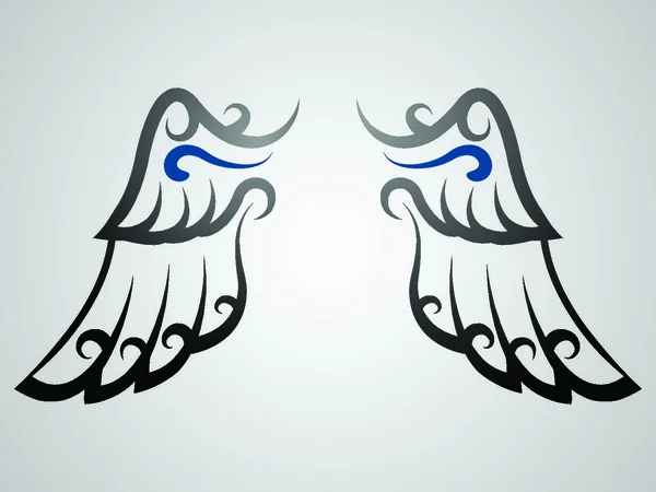 Wing Tribal Tattooillustration — Stockvektor