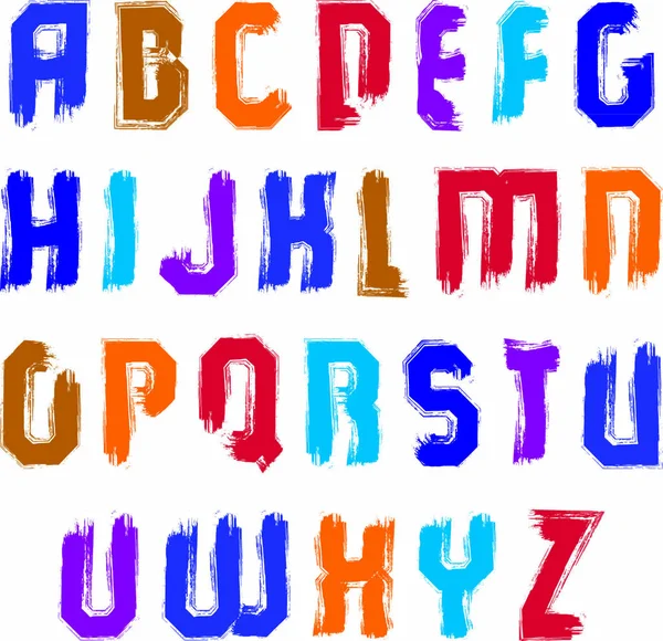 Odręcznie Pisane Współczesne Wektorowe Duże Litery Bazgroły Ręcznie Malowane Alfabet — Wektor stockowy