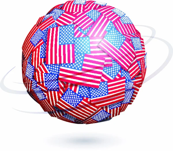 Koule Vyrobená Amerických Vlajek Eps10 Použitá Průhlednost Rgb Globální Barvy Vektorová Grafika