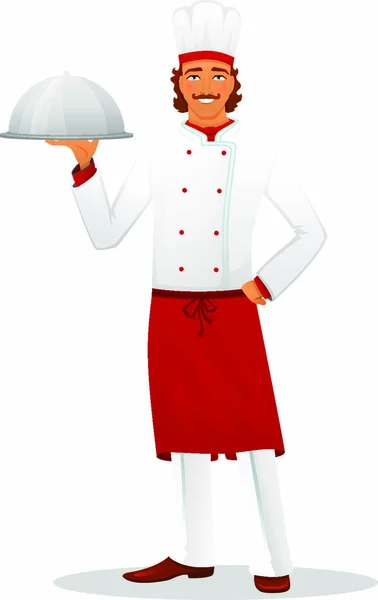 Ilustração Vetorial Chef Masculino Uniforme —  Vetores de Stock