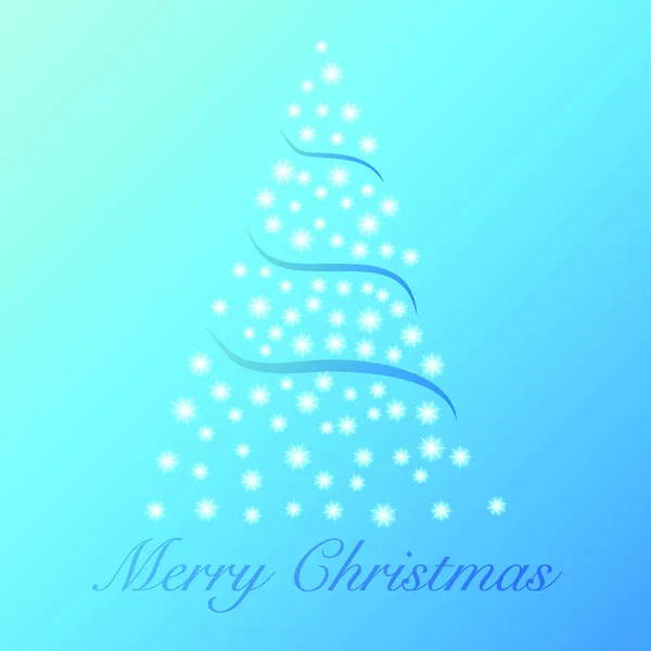 Fondo Azul Moderno Navidad Con Árbol Texto Feliz Navidad — Vector de stock