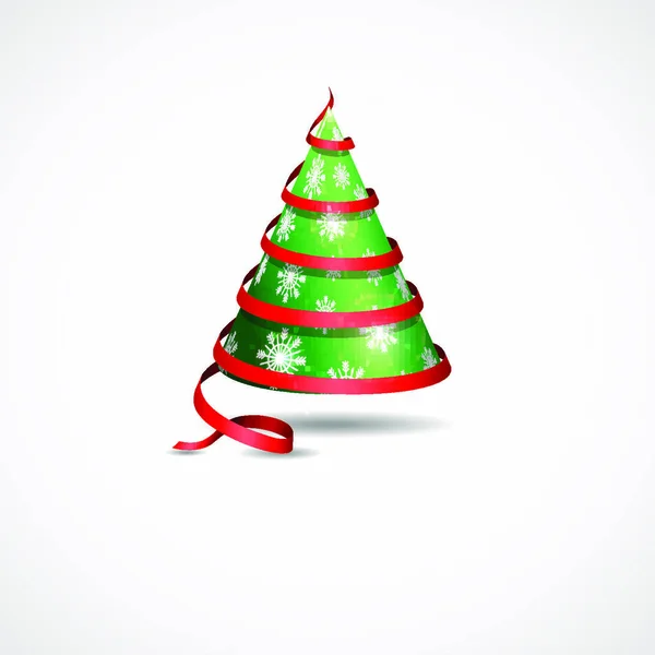 Cinta Estilizada Árbol Navidad Ilustración Vectorial Eps — Vector de stock