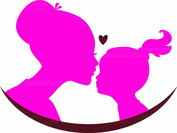 Εικονογράφηση Διάνυσμα Της Αγάπης Μαμά Και Κόρη — Διανυσματικό Αρχείο