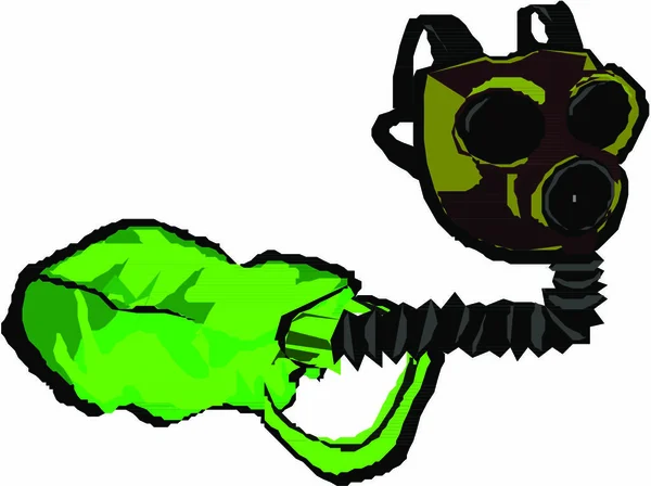 Grafische Illustration zum Gasmaskenzeichen — Stockillustration Grafische Illustration Zum Gasmaskenzeichen — Stockvektor