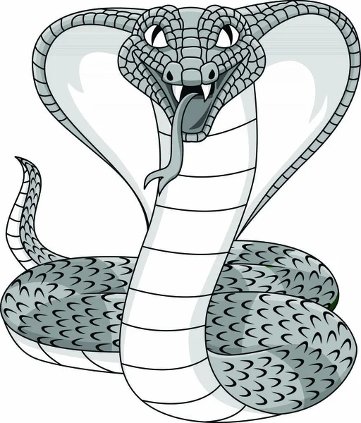 Ilustração Vetorial Tatuagem Cobra Irritada — Vetor de Stock