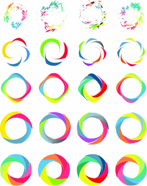 Color Círculo Conjunto Vector Ilustración Blanco — Vector de stock