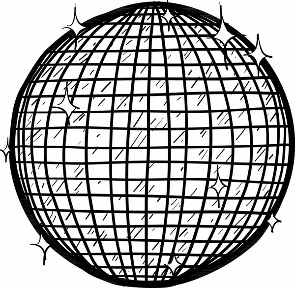 Boule Disco Rétro Style Doodle Format Vectoriel — Image vectorielle
