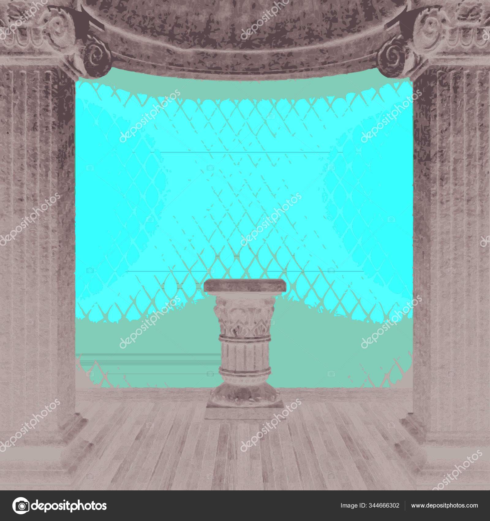 Vector Stone Columns Pedestal Wallpaper Stock Vector by ©YAYImages