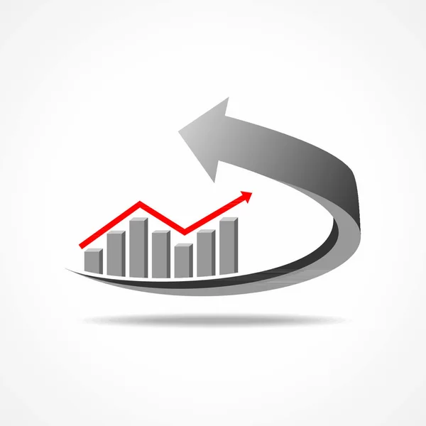 Vektor Illustration Des Geschäftsdiagramms Auf Pfeil — Stockvektor