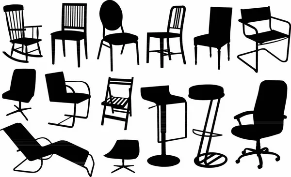 Ensemble Chaises Différentes — Image vectorielle