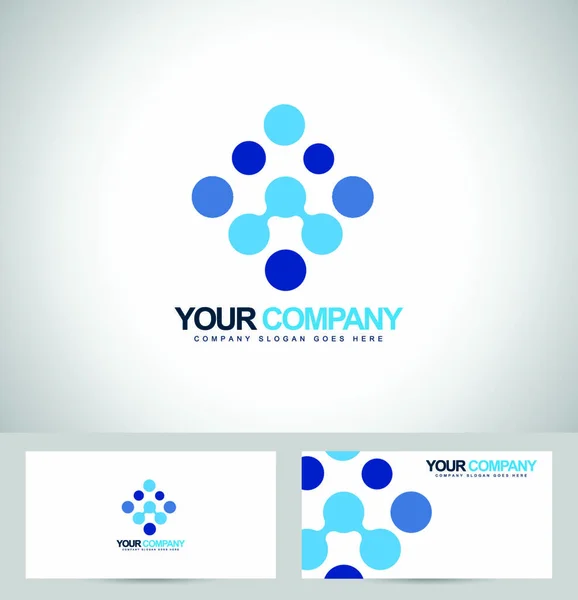 Blue Dots Vector Abstract Business Company Blue Dots Business Card — Stock Vector