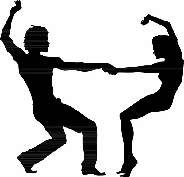 Couple Danse Signe Illustration Graphique — Image vectorielle