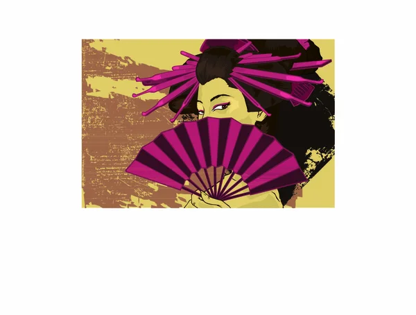 Geisha Segno Grafico Illustrazione — Vettoriale Stock