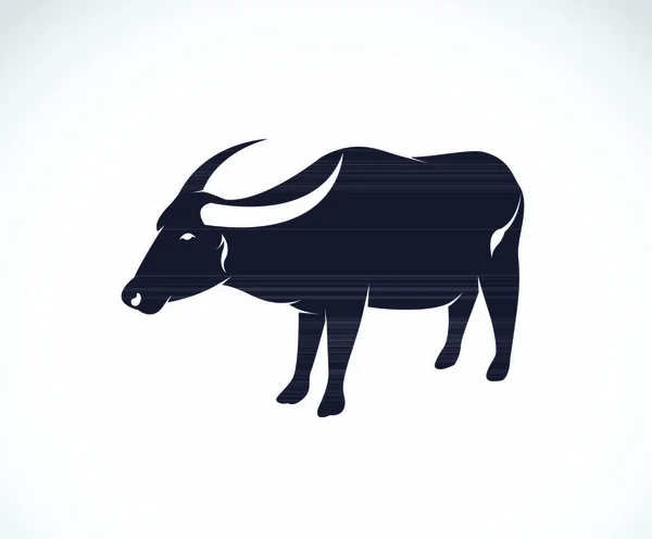 Imagem Vetorial Búfalo Sobre Fundo Branco —  Vetores de Stock