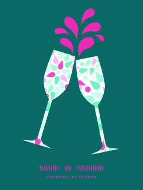 Vector abstract colorful drops toasting wine glasses silhouettes pattern frame graphic design vector Vector abstract colorful drops toasting wine glasses silhouettes pattern frame graphic design vector