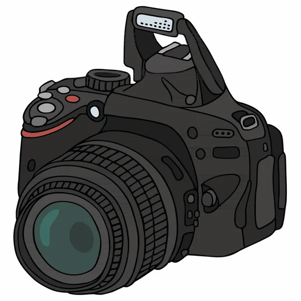 Χειροποίητο Σχέδιο Ψηφιακής Φωτογραφικής Μηχανής Όχι Πραγματικό Μοντέλο — Διανυσματικό Αρχείο
