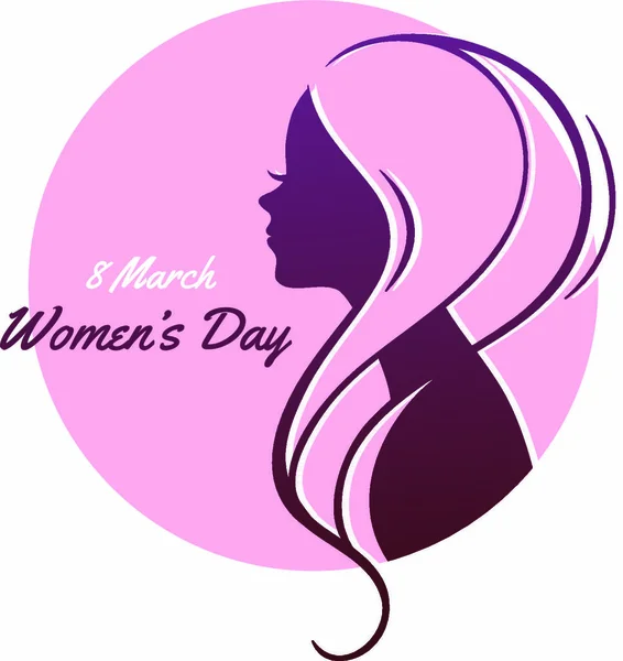 Illustration Vectorielle Happy Women Day Fond Rose — Image vectorielle