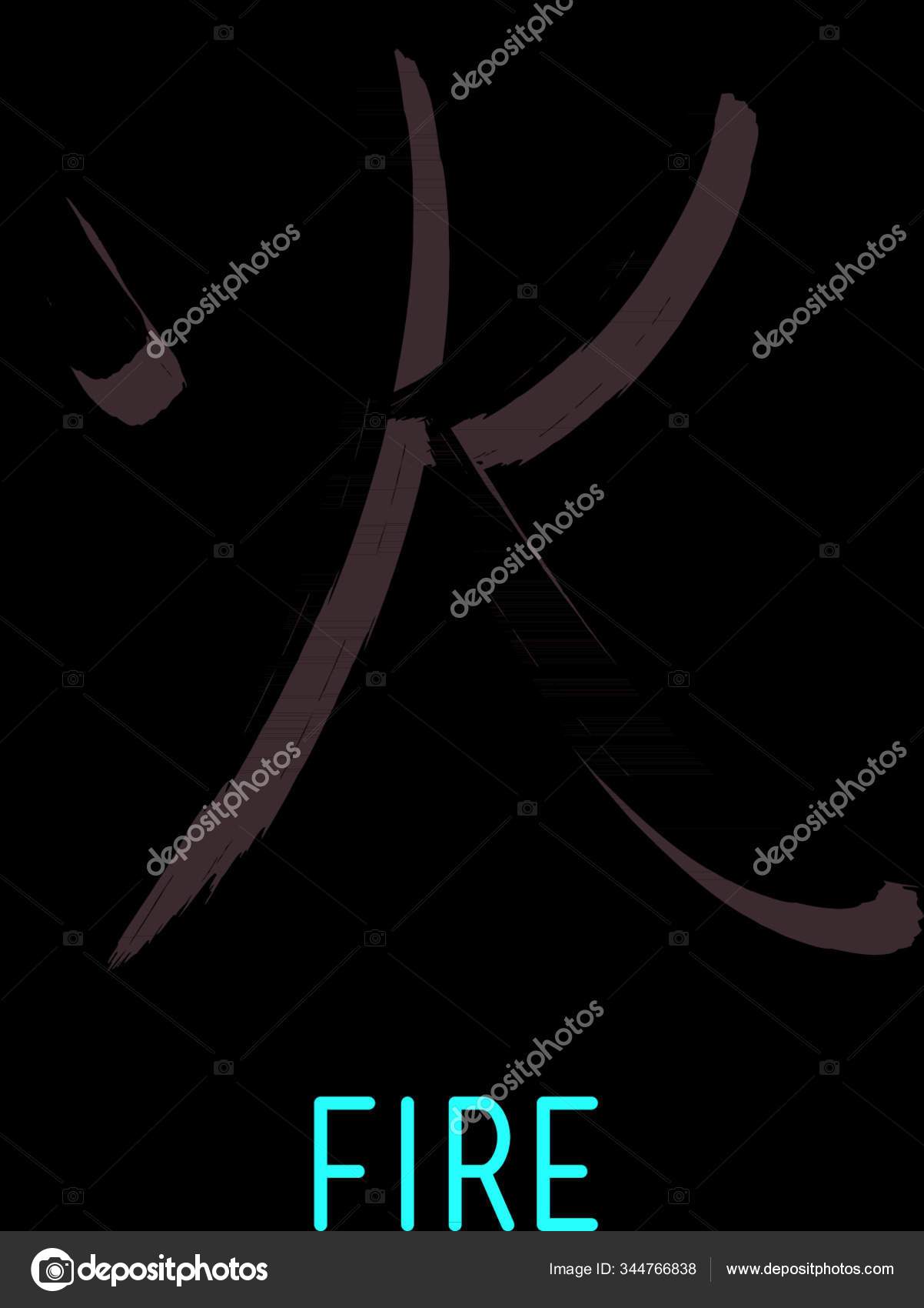Vector Illustration Drawing Japanese Symbol Fire Stock Vector by ©YAYImages 344766838