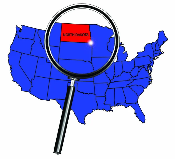 Βόρεια Ντακότα Κατάσταση Περίγραμμα Που Ένα Χάρτη Των Ηνωμένων Πολιτειών — Διανυσματικό Αρχείο