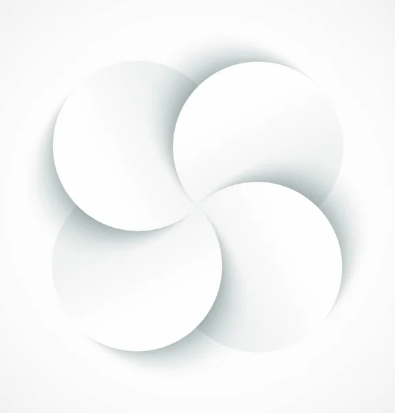 Abstracte Witte Papieren Cirkels Met Slagschaduw Vorm Van Bloemen Witte — Stockvector