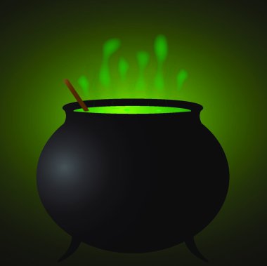 Witch's cauldron design with a potion inside vector Witch's cauldron design with a potion inside vector