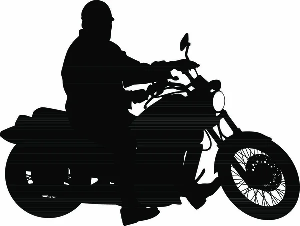 Silhouette Nere Motocross Rider Una Moto Illustrazioni Vettoriali — Vettoriale Stock