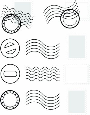 stamp and postmarks set vector eps 10 clipart