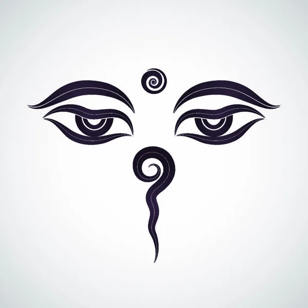 Ojos Buda Icono Plano Nepal Ilustración Vectorial — Vector de stock