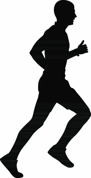 Silhouette Runners Sprint Uomini Illustrazione Vettoriale — Vettoriale Stock