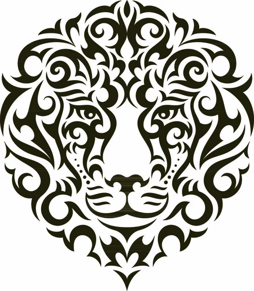 Illustration Tatouage Lion Isolé Sur Fond Blanc Vecteur Eps — Image vectorielle