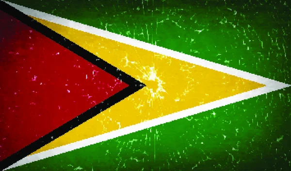 Bandiere Della Guyana Con Texture Vetro Rotto Illustrazione Vettoriale — Vettoriale Stock