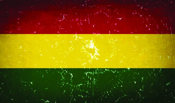 Drapeaux Bolivie Avec Texture Verre Cassé Illustration Vectorielle — Image vectorielle