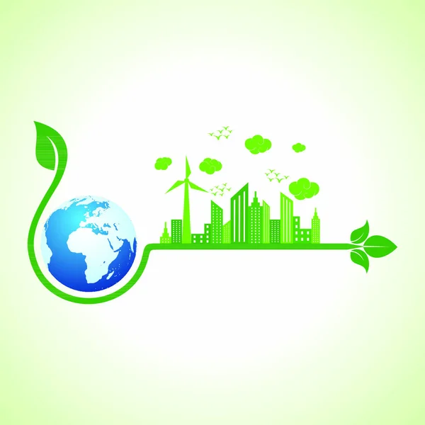 Koncepcja Ekologiczna Ikoną Ziemi Ilustracja Wektora — Wektor stockowy