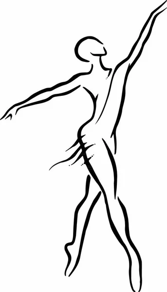 Женщина Балерина Исполняющая Танец — стоковый вектор