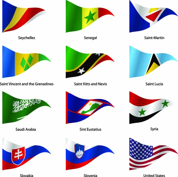 Встановити Прапори Суверенних Держав Трикутної Форми Векторні Ілюстрації — стоковий вектор