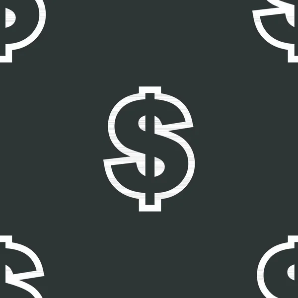 Signo Icono Dólar Patrón Sin Costuras Sobre Fondo Gris Ilustración — Vector de stock