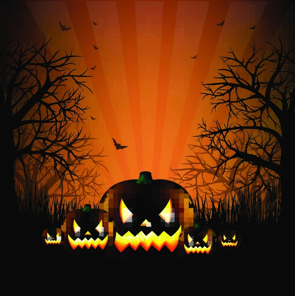 Halloween Party Card Gradient Mesh Διάνυσμα Εικονογράφηση — Διανυσματικό Αρχείο