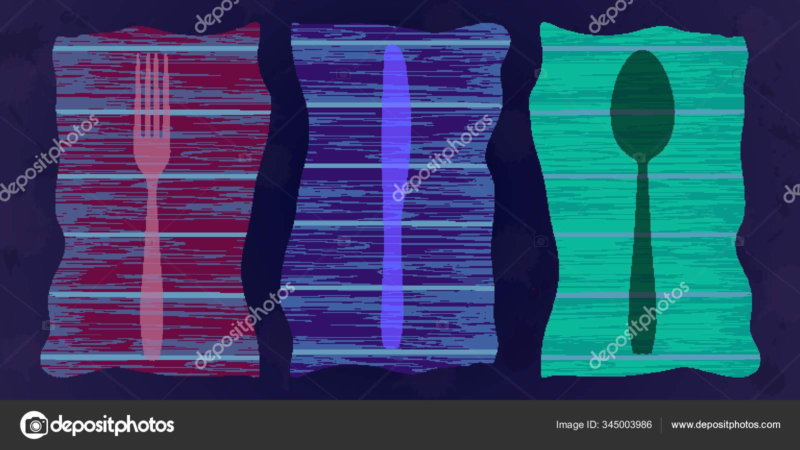 Cutlery Wooden Texture Menu Vector Illustration Stock Vector by ...