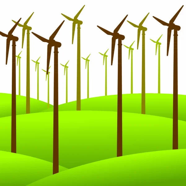 风车可再生能源本底矢量 — 图库矢量图片