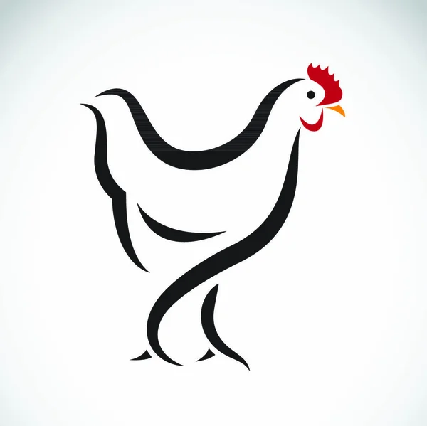 Citra Vektor Dari Desain Ayam Pada Latar Belakang Putih - Stok Vektor