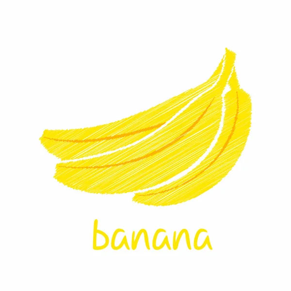 Banaan Fruit Schets Ontwerp Vector — Stockvector