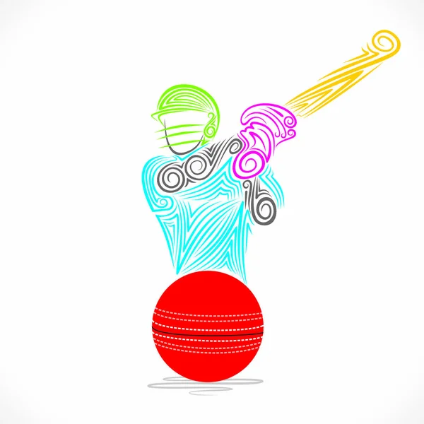 creative abstract cricket player design by brush stroke vector