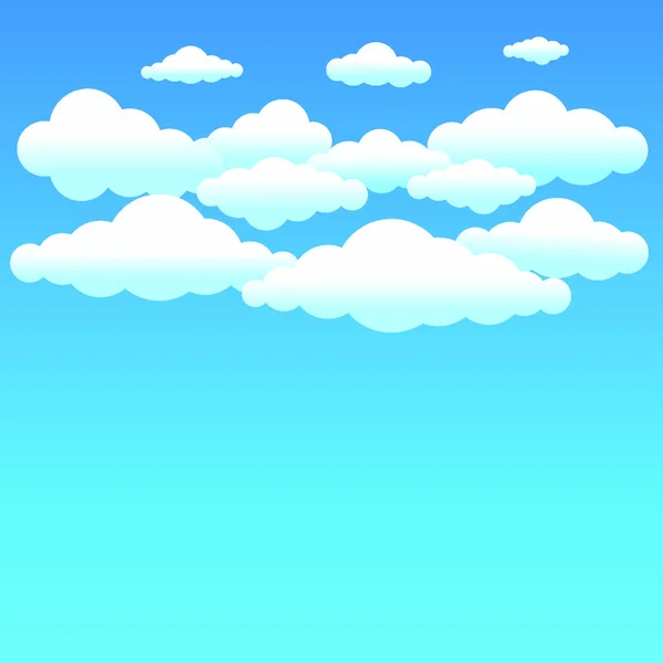 青空に漫画の曇りの背景 単純なグラデーション雲と空の背景にテキストのための場所 — ストックベクタ