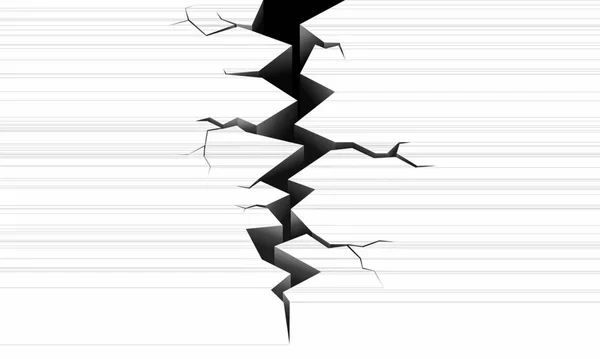 Bílá Plochá Ikona Zemětřesení Vektorová Ilustrace — Stockový vektor