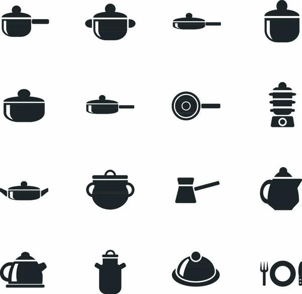 Веб Іконки Посуду Дизайну Інтерфейсу Користувача — стоковий вектор
