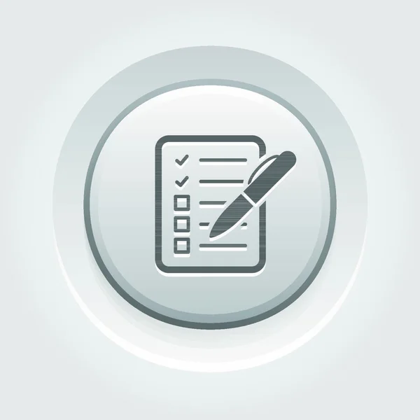 Иконка Списка Проверок Бизнес Концепция Серая Кнопка — стоковый вектор